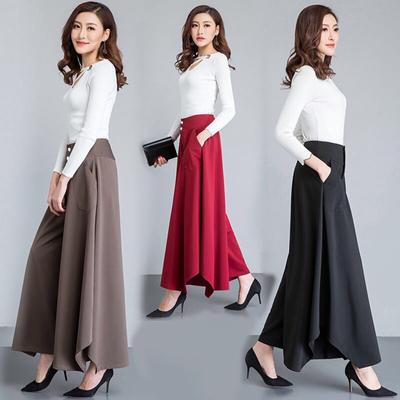 Fashion Women Irregular Oversize Pants Korean New Spring Summer Thin High Waist Solid Casual All-match Loose Wide Leg Trousers