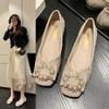 New Versatile Xiaoxiangfeng Flat Shoes Shallow Mouth Soft Sole Single Shoes Women