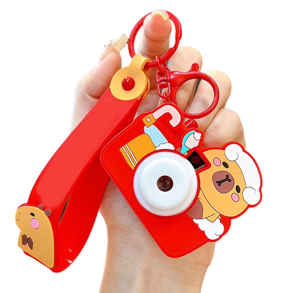 Creative Capybara Camera Keychain Feature Projection Fun Design Multiple Color Bag Hanging Decoration Accessory Gift