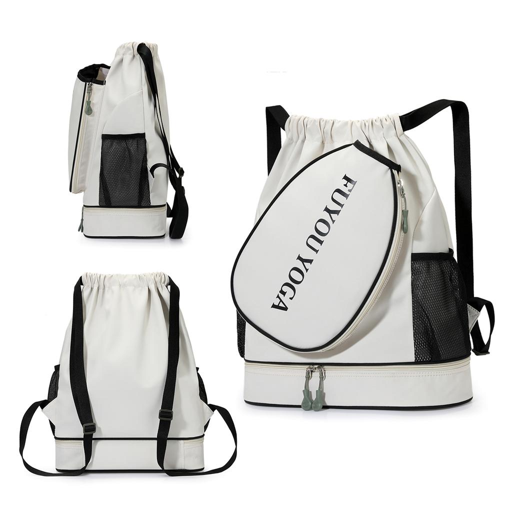 Large-Capacity Drawstring Badmint Bag with Shoe Compartment Design, Backpack, Outdoor Workwear Style, Computer Bag, Student School Bag
