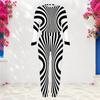 Women Plus Size Black White Printed Round Neck Long Sleeve Cuffed Top Cuffed Pants Two Piece Set