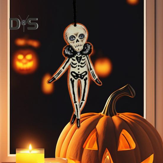 

Подвесное украшение на Хэллоуин, деревенский деревянный жуткий скелет, человек-тыква, подвесное украшение, вешалка, кулон, праздничный подарок A