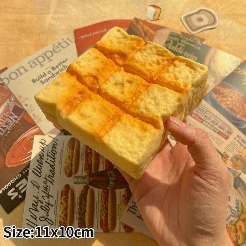 Soft Bread Squishy Stress Relief Fidget Ball Simulated Toast Slow Rising Anti Stress Squeeze Toy Soft Sensory Squishies Gifts