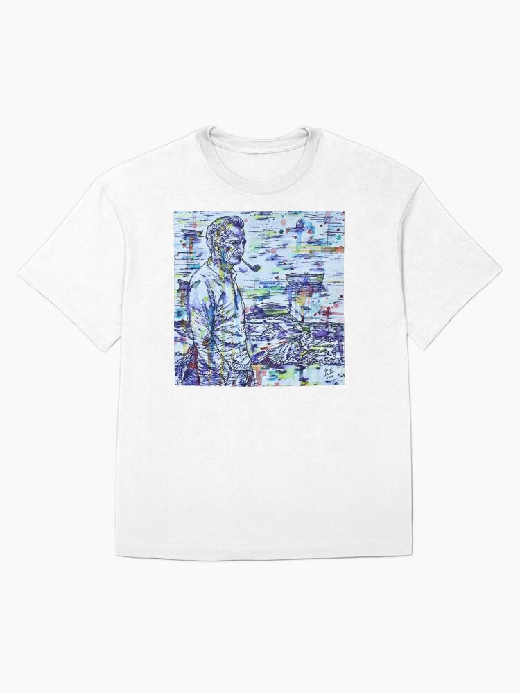 Georges Brassens GEORGES BRASSENS Watercolor and Ink Portrait Oversized T-Shirt