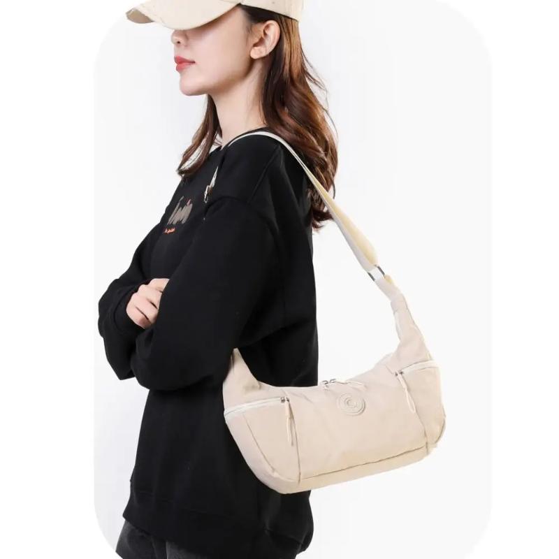 Casual Style Nylon Women'S Shoulder Bag Lightweight Soft Single Shoulder Backpack Large Capacity Tote Bag Casual Outing Shopping