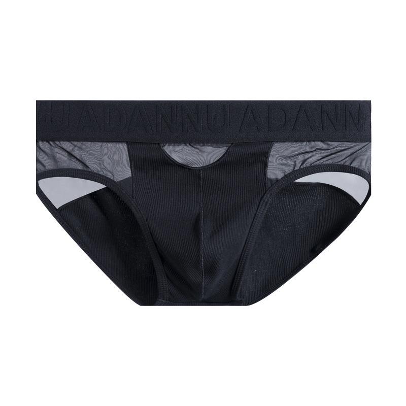 Men's Quick-Dry Thong: Transparent Mesh, Low-Waist, Double-Layer Cotton Crotch Underwear