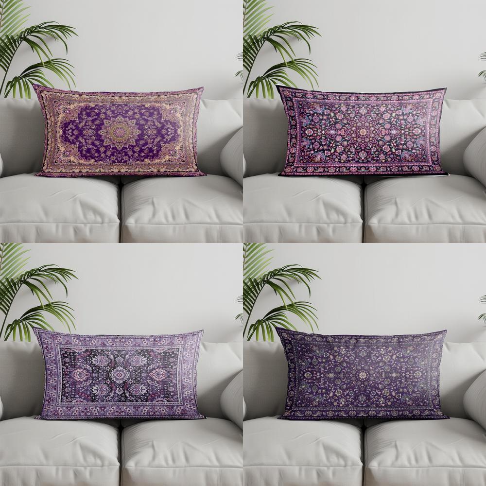 Home Decor Exotic Purple Patterned Pillowcase Suitable For Sofa Bedroom Car Pillow Cover Cushion Rectangular Back Cushion