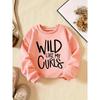Kids Sweatshirt Creative Letter Pattern Stylish Casual Round Neck Sweatshirt Suitable for Everyday Parties, Vacations, And Gifts