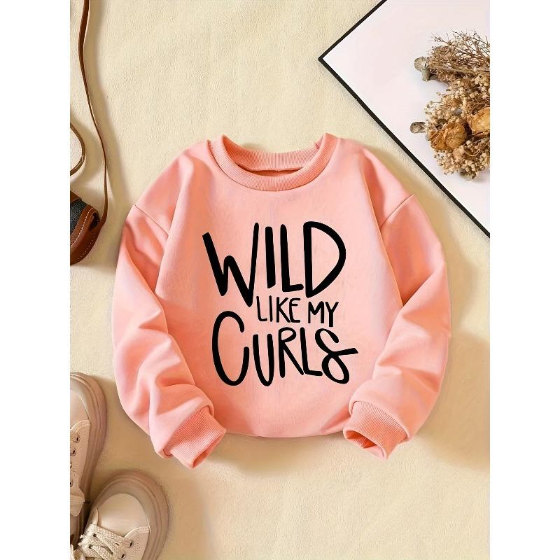 Kids Sweatshirt Creative Letter Pattern Stylish Casual Round Neck Sweatshirt Suitable for Everyday Parties, Vacations, And Gifts