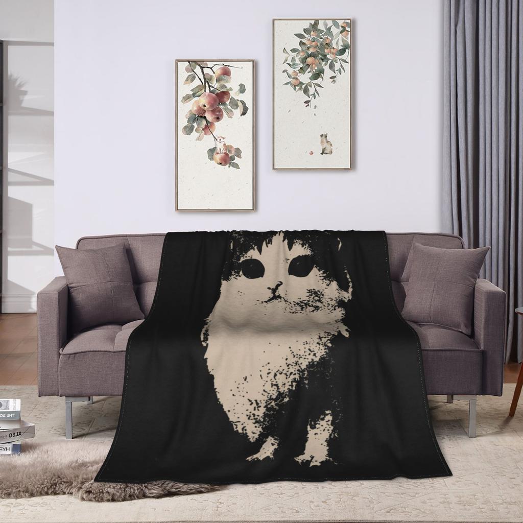 Hello Meowl CatOwl  Blanket Flannel Decoration  Multi-function Ultra-Soft Throw Blankets for Bed Couch Bedding Throws