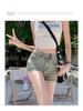 Summer 2025 Women's High-Waisted Stretch Denim Shorts - Slimming A-Line Hot Pants