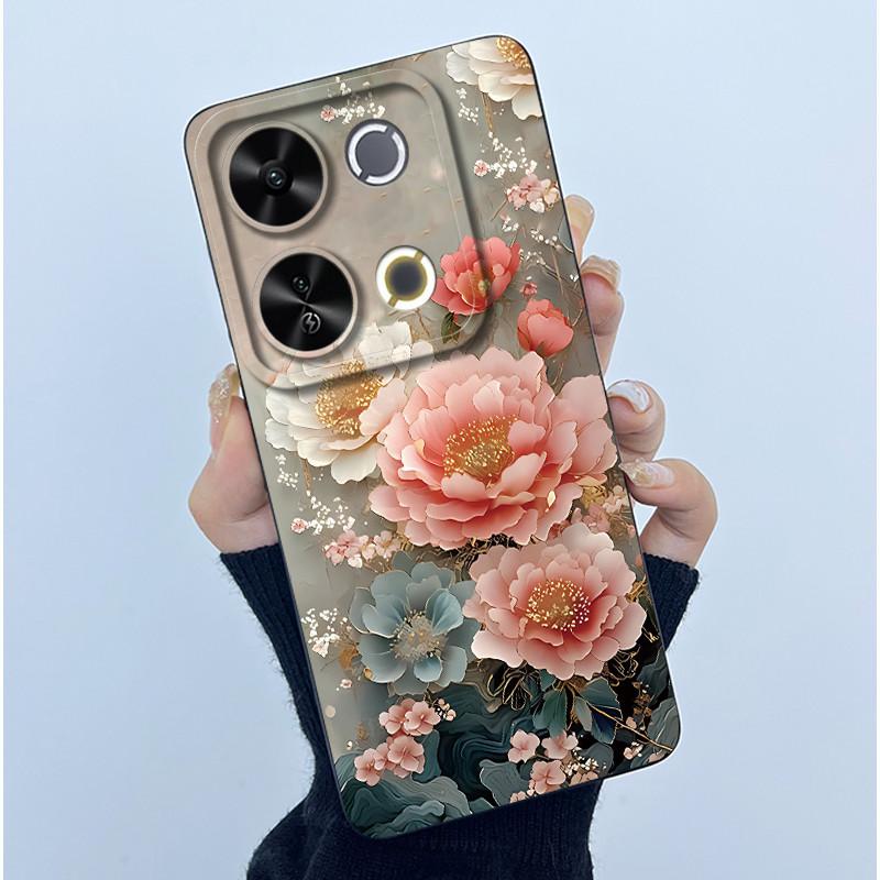 For Itel P65 P671L Etui Fashion Simplicity Oil Painting Floral Protective Phone Case For ItelP65 P 65 Coque Soft Silicone Covers
