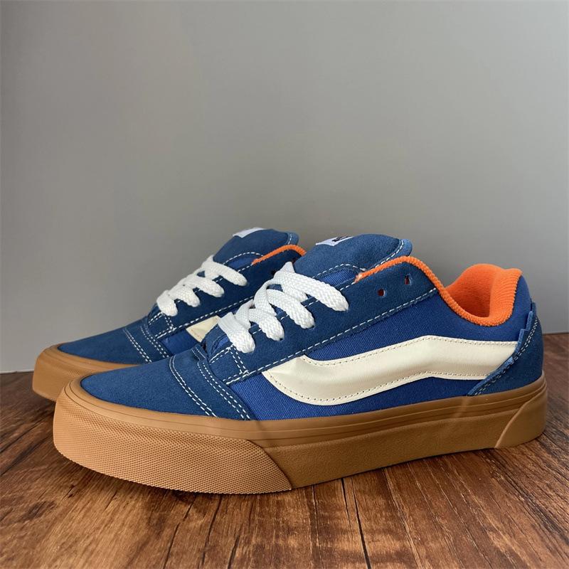 Knu skool scarpe da ginnastica nere e bianche viola a forma di pane ramo di fascia alta retrò americano colore a contrasto scarpe da skate casual a taglio basso