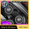 Autostickers Voor Alfa Romeo 2 STUKS Siliconen Auto Onderzetter Auto Antislip Mat Waterbeker Sleuf Mat Voor Alfa Romeo 4C 159 166 Spider Giu