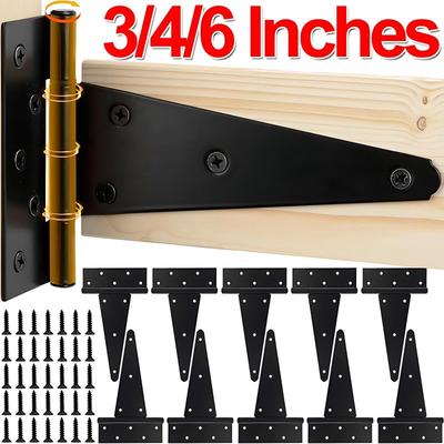 Iron Cold Rolled Steel T Shape Hinge Iron Triangle Hinge Sturdy Shed Hinge Door Gate Hinges for Home Store Furniture Hardware