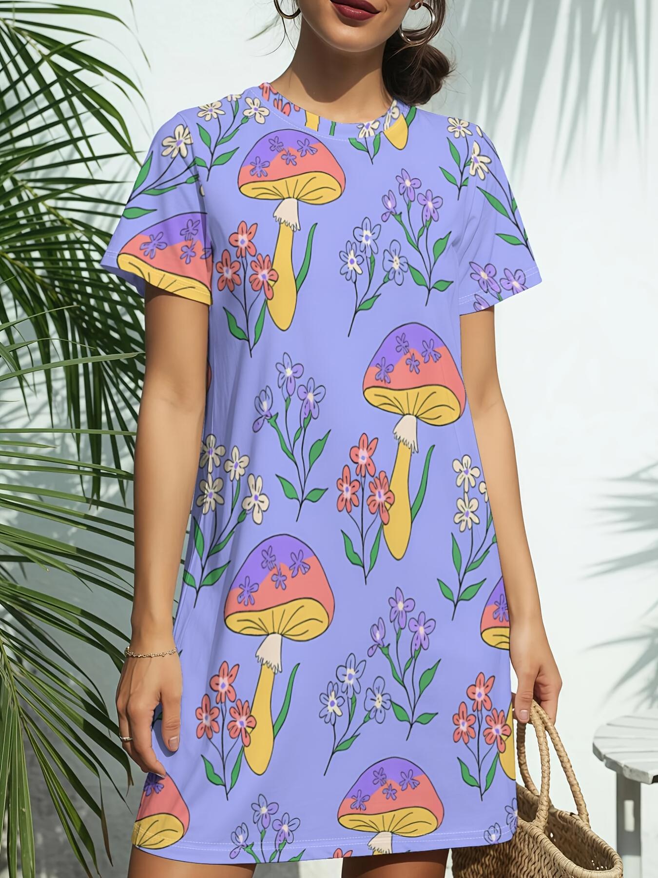 

Women s New Crew Neck Short Sleeve T-Shirt Dress. American Trend Digital Print. Casual ; Versatile for Spring and Summer. Elegant;Chic Women s Dress 8XL