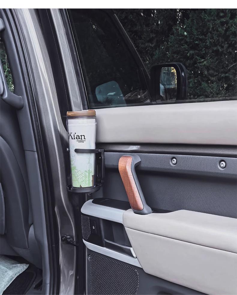 Land Rover Defender (20-25) Non-Destructive Folding Cup Holder for Car Door - Fits Coffee/Milk Tea Cups