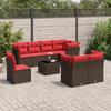 VidaXL Garden Lounge Set with Cushions 9 Pcs, Patio Sofas, Patio Furniture Set, Outdoor Furniture, Brown 3217944