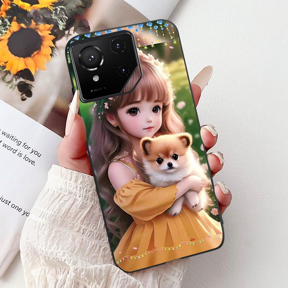 For Asus ROG Phone 9 Pro Back Cover For Asus ROG Phone 9 Case Silicone Cute Cat Luxury Love Funny Painted Shockproof Bumper