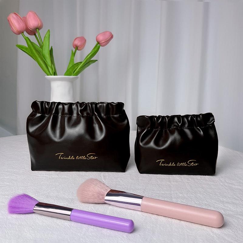 Automatic Closing Mini Storage Bag Travel Portable PU Leather Lipstick Makeup Cable Coins Keys Jewelry Earphone Storage Organizer