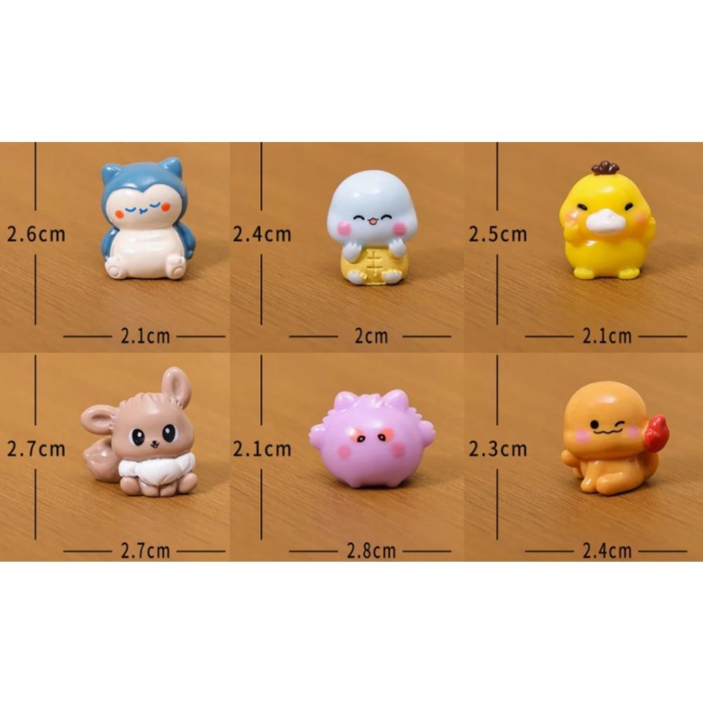 

6Pcs/Set Pokemon Pikachu Anime Figures Adorable Charmander Bulbasaur Luminous Cute And Charming Ornament Collection Q.ver Toy Designed For Children 2-2.7cm opp bag