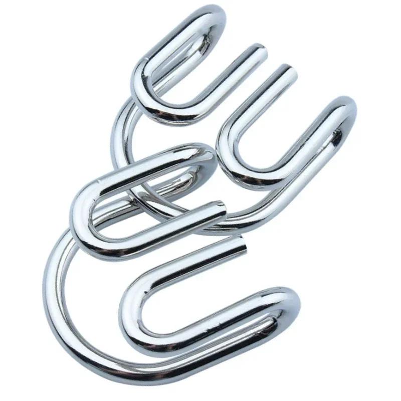 8PCS/Set Metal Montessori Puzzle Wire IQ Mind Brain Teaser Puzzles Children Adults Interactive Game Reliever Educational Toys
