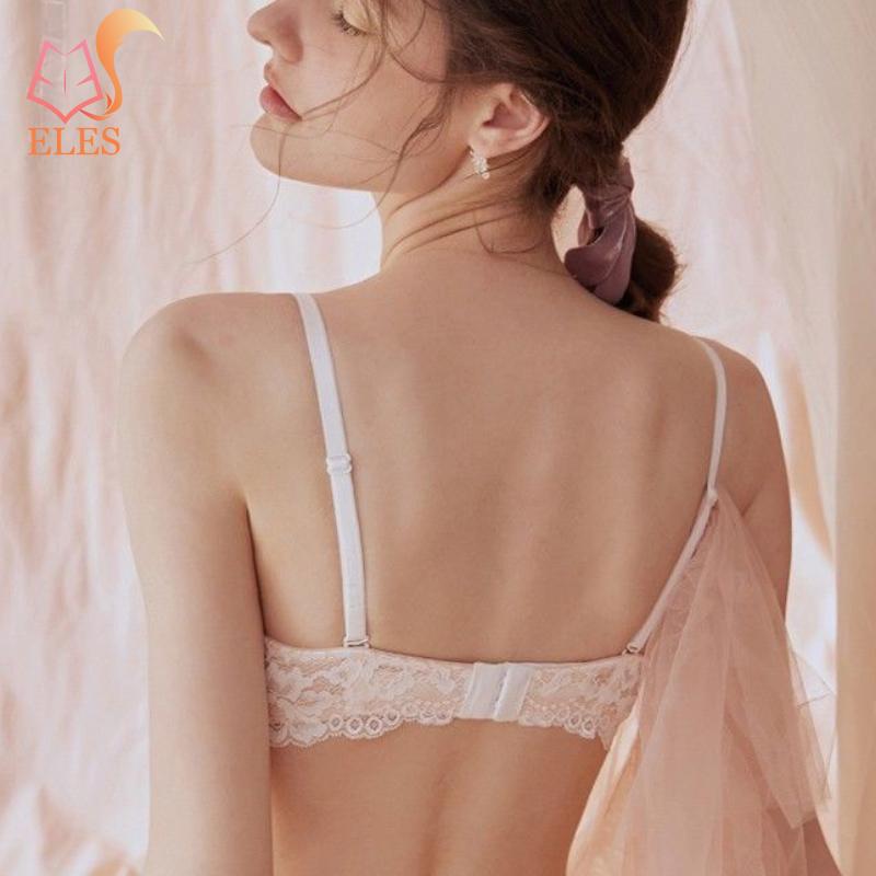 Blommig Spets Push Up BH för Kvinnor Sexig Bygel Vadderad Bralette Justerbara Axelband Plus Size Underklädes-BH