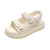 Sandals Women's Outer Wear 2025 Summer New Velcro Women's Shoes Sequins Platform Beach Shoes