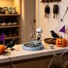 Funny Office Desk Decor Fishing Skeleton Magnetic Paperclip Holder, Skull Supplies Organizer Small Stationeries with Storage Tray, Resin Desktop