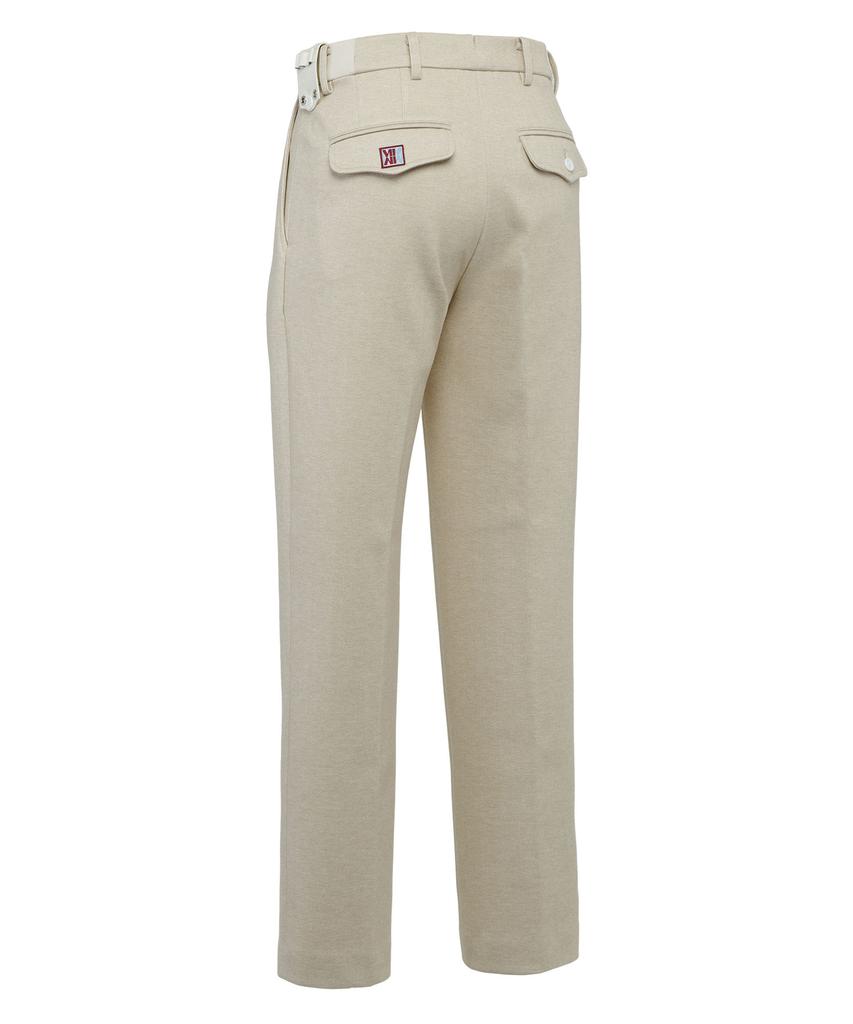 Mondiag Men'S Single-Pleat Herringbone Pants (Beige)