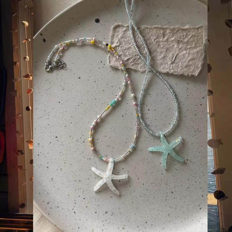 Verstellbare Cool Starfish Anhänger Halskette Kinder Hals Schmuck Kinder Modeschmuck Geeignet für Jungen und Mädchen Geschenk