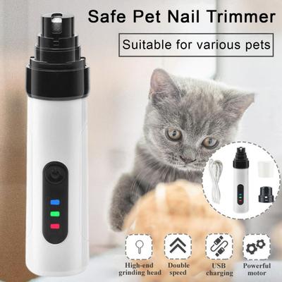 Cordless Pet Nail Grinder USB Rechargeable Electric Dog Nail Trimmer Ultra-Silent Paws Grooming Tool for Small Medium Large Dogs Cats