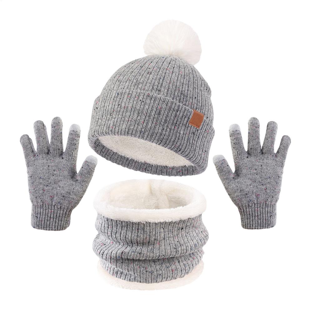 Kids Winter Beanie Hat Scarf Gloves Set Warm Kids Winter Hat Glove With Neck Warmer Soft Comfortable Cold Weather Accessories