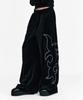 Sseleupe Western Embroidery Velvet Wide Pants Puma Black