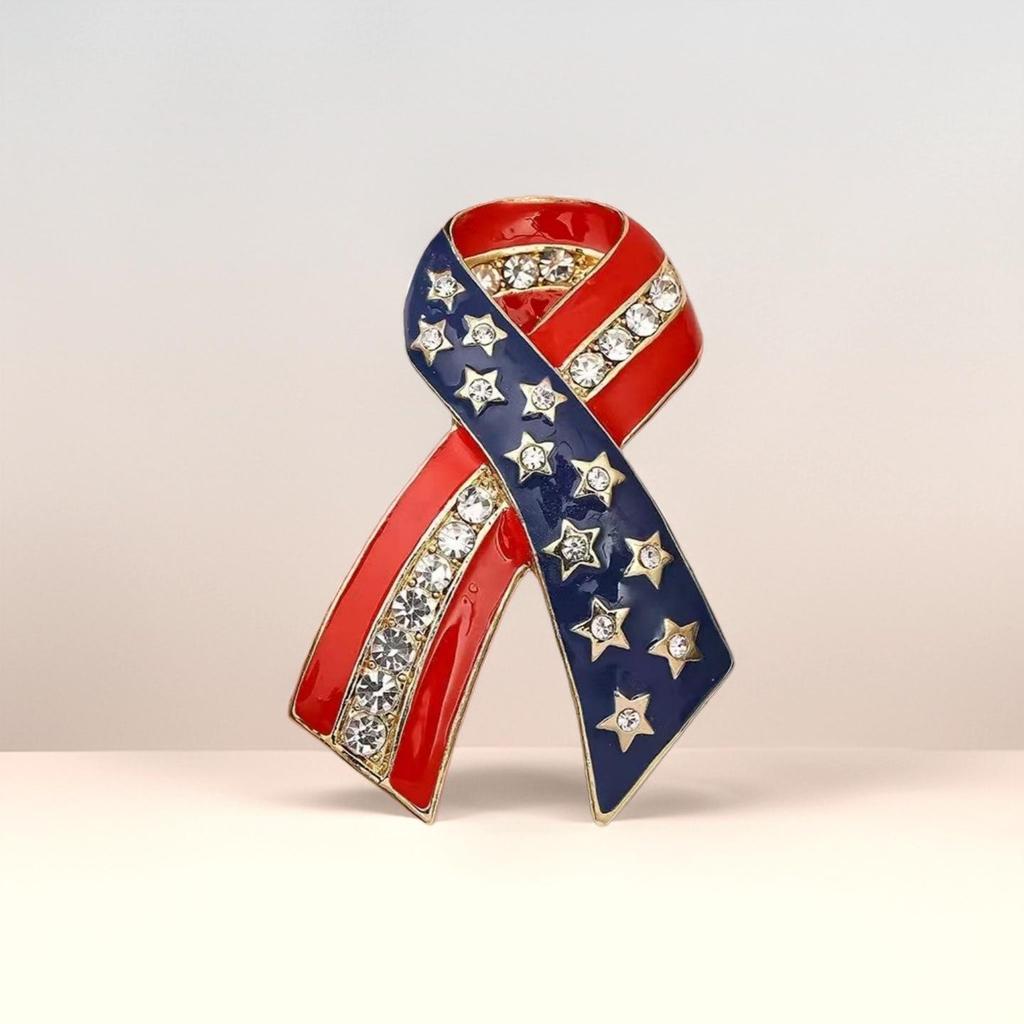 American Flag Enamel Brooch: Euro-American Fashion Friendship Pin, Clothing Accessory, Commemorative Brooch