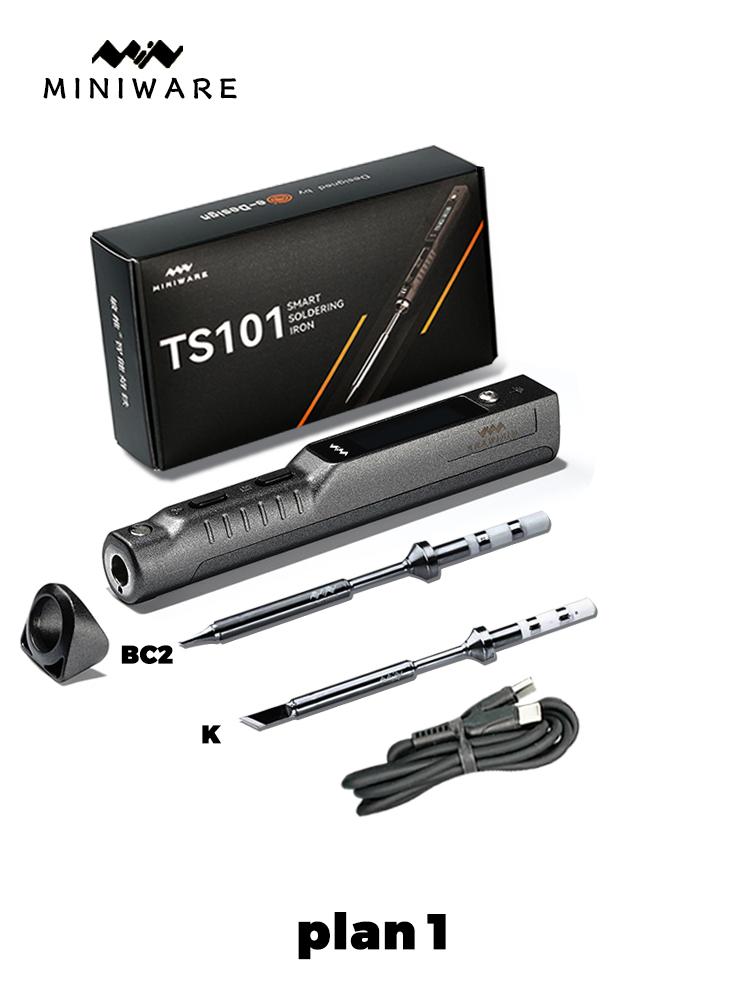 Miniware TS101 Soldering Iron Electric 65W Temperature Programmed LCD New Upgraded TS100 With Soldering Tip Set