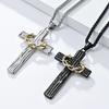 1Pc/Pair Hip Hop Thorns Cross Necklace For Women Men Personalized Cross Pendant Earrings Niche Sweater Chain Jewelry Gifts