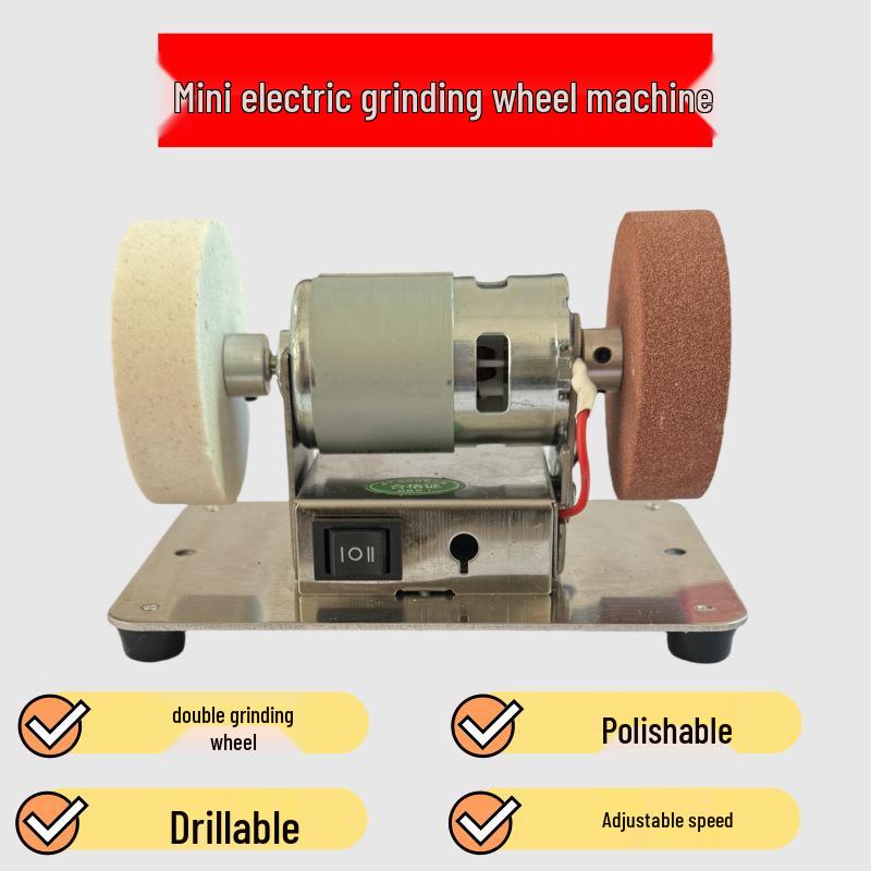 

Настільний точильний верстат для ножів: Електрична шліфувальна машина з двома дисками для полірування, видалення іржі та регульованою швидкістю.