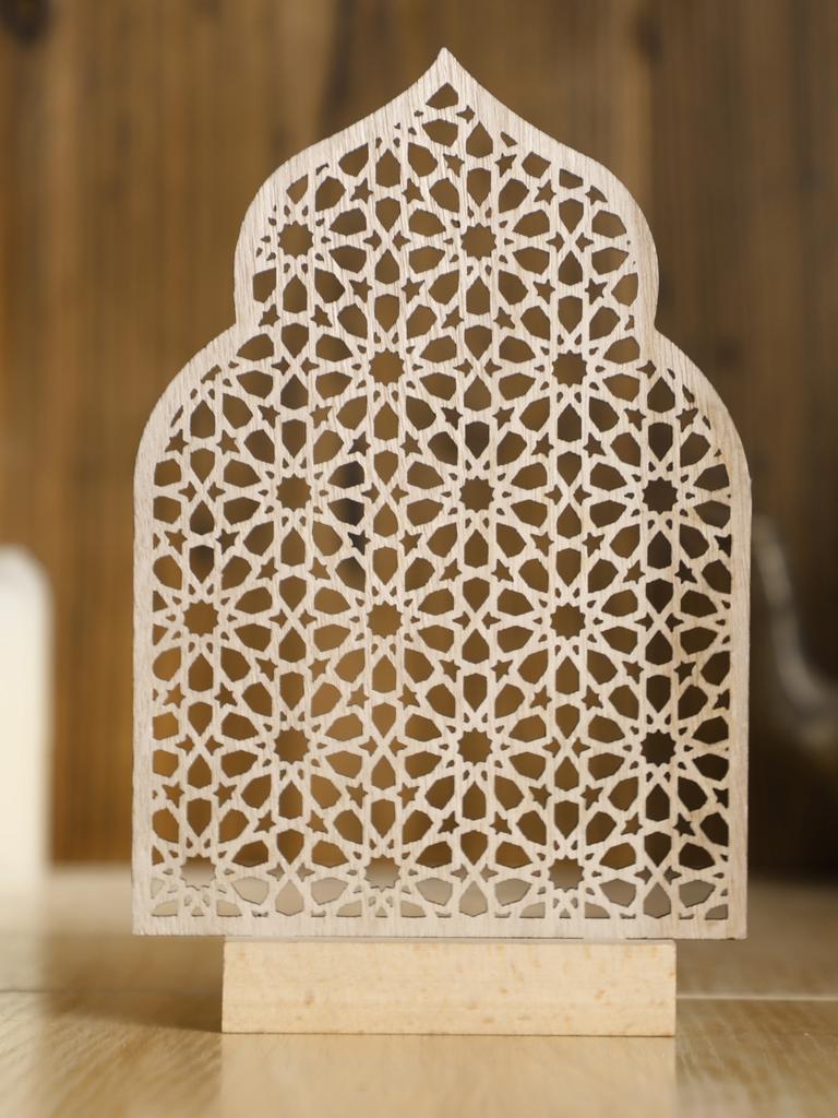 1 ks Ramadánové ozdoby Duté dřevěné ozdoby Eid Mubarak Šťastný Ramadán muslimská výzdoba Ramadán Kareem Sváteční dekorace