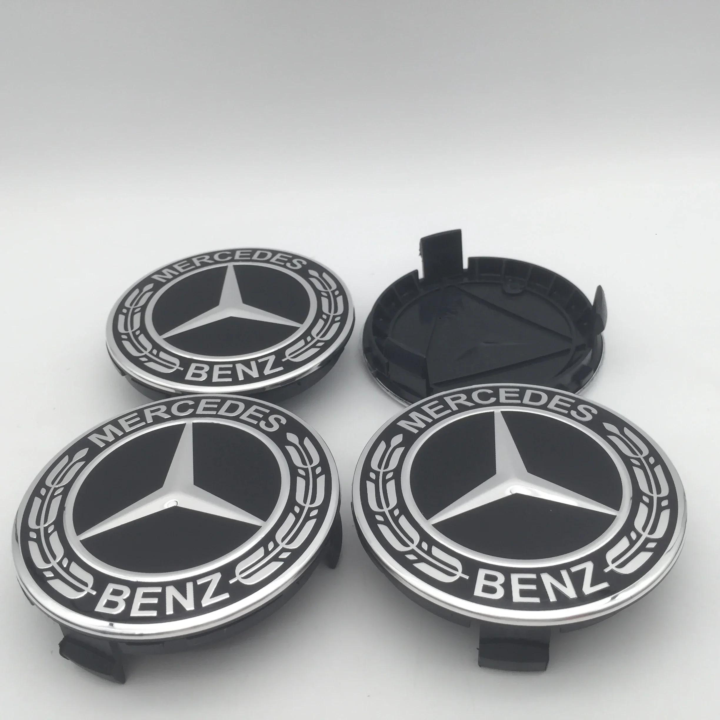

For Mercedes Benz 4pcs 3D 75mm For Mercedes Benz AMG Car emblem Wheel hub Center Cap Badge covers sticker Decals Styling accesso