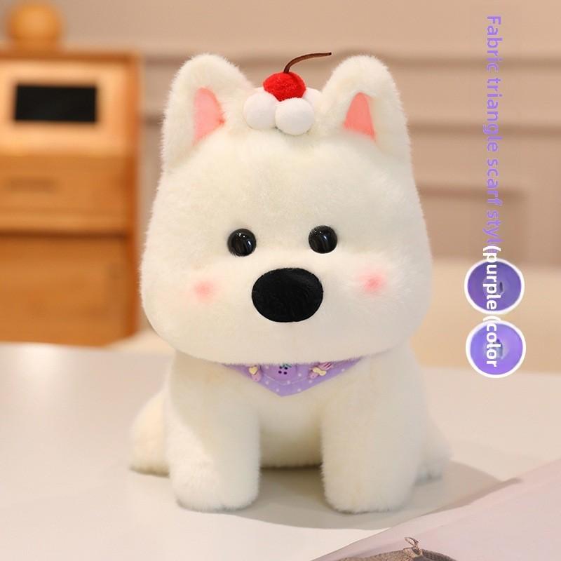 West Cute Highland Plush Doll With Hat And Scarf Design For Play Childrens