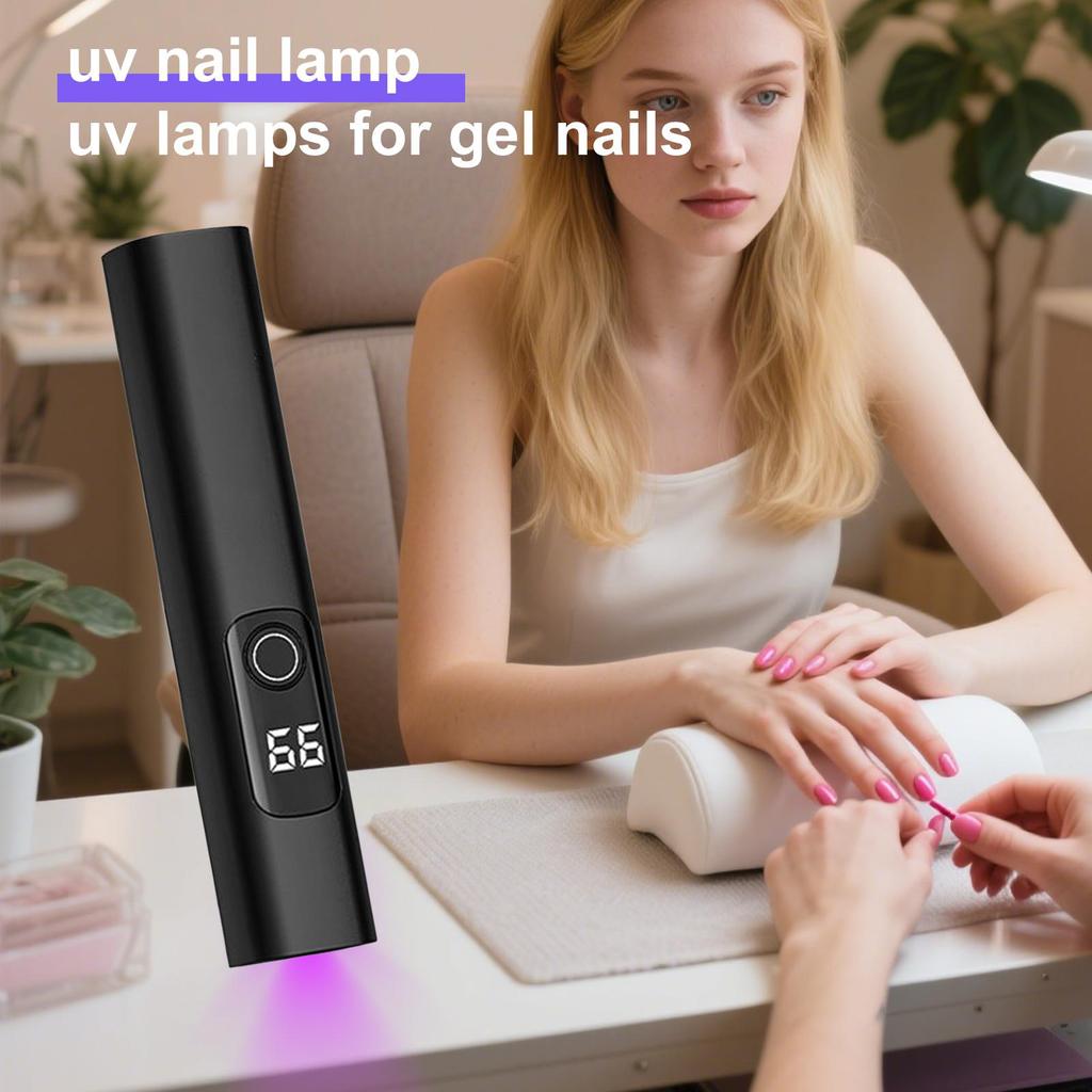 Mini UV Light For Nails Gel Polish Dryer USB Charging Digital Display LED Nail Light With 2 Timing Modes For Manicure Pedicure