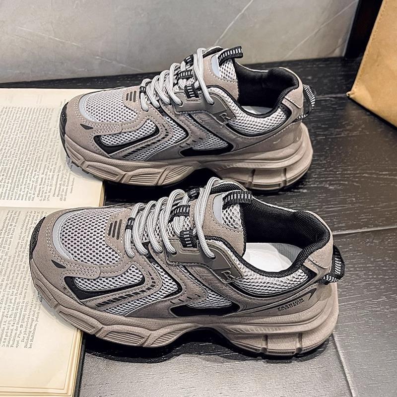 Internet Celebrity Fried Street Dad Shoes Girl 2025 Autumn New Show Feet Small Platform Sports Shoes Student Versatile Casual Shoes
