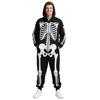 Halloween Costume Luminous Skeleton Print Family Matching Pajamas Hooded Long Sleeve Adults Kids One-Piece