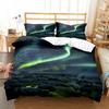 Northern Lights King Queen Duvet Cover Natural Landscape Bedding Set Colorful Sky Scenery Quilt Cover Polyester Comforter Cover