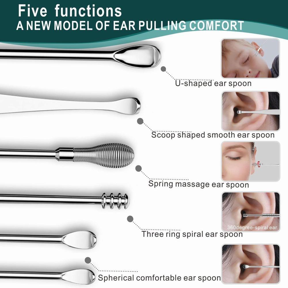 Kit Ear Cleaning 10.5*4*1cm 6PCS Earwax Removal Tool