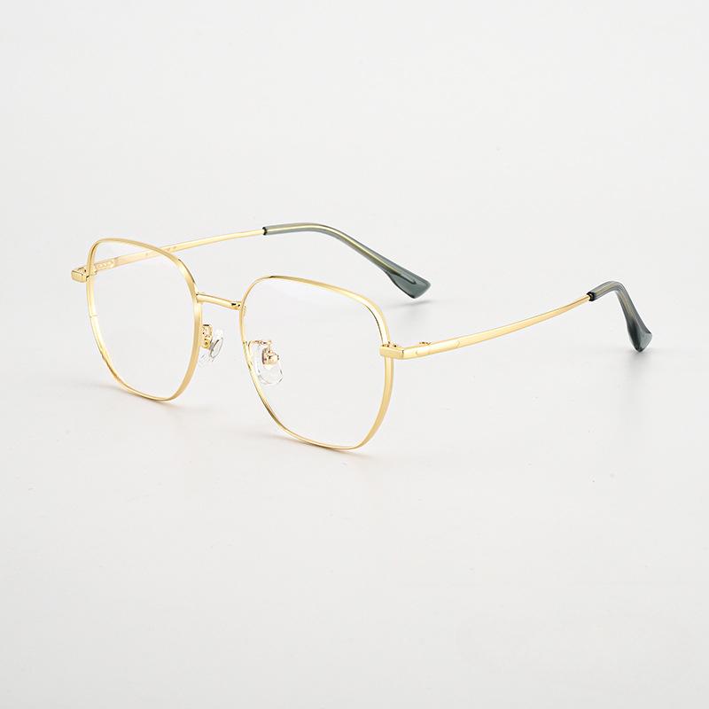 Ultra-Light Little Red Book Same Style Carved Widened Titanium Frame Polygon Artistic Retro Myopia Glasses Frame