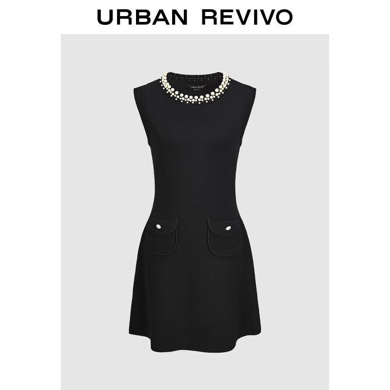 

UR 2025 Autumn French Style Beaded Knit Mini Dress S