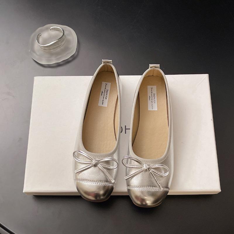 inner height-increasing shoes suede ballet single shoes women's new spring and autumn bow red shoes