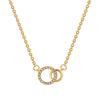Elegant Double Ring Zircon Pendant Necklace - Versatile, Fashionable Clavicle Chain and Unique Gift